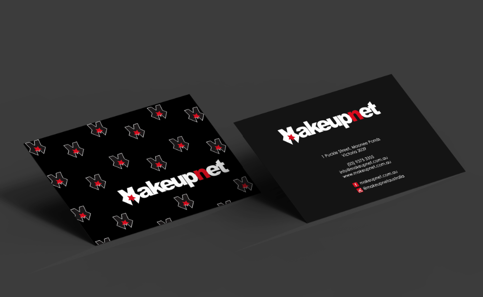 Business Card Design by Sarah Mathews for Makeupnet Pty Ltd | Design #18342033