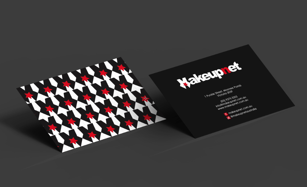 Business Card Design by Sarah Mathews for Makeupnet Pty Ltd | Design #18342034
