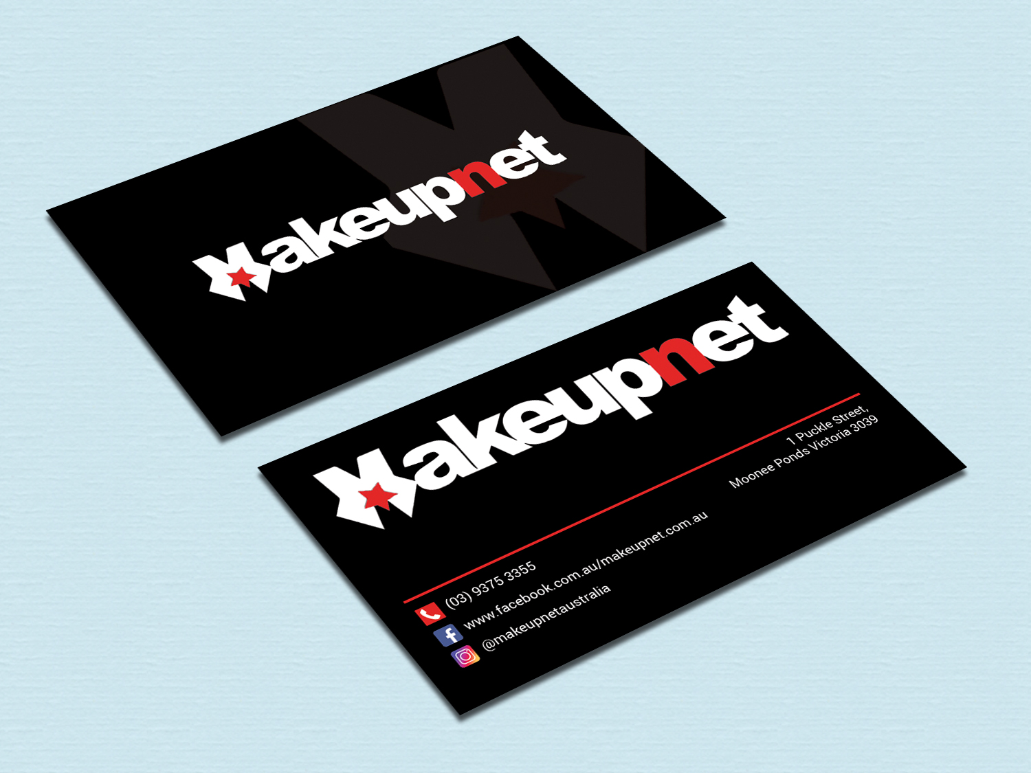 Diseño de Tarjeta de Presentación por zahidrabby.bigc para Makeupnet Pty Ltd | Diseño #18342488