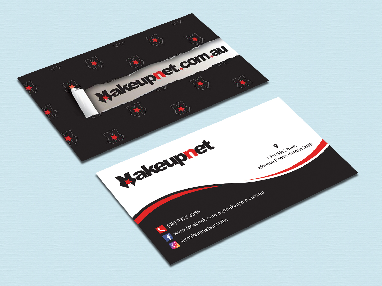 Business Card Design by zahidrabby.bigc for Makeupnet Pty Ltd | Design #18342609