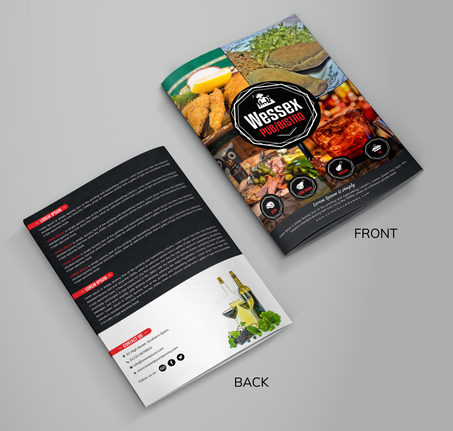 Menu Design by SAI DESIGNS for The Wessex Bar | Design #18463430