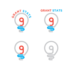 One with just the light bulb with the g and s; one with Grant Stats underneath the light bulb, one with Grant Stats in a arch type style over the top of the light bulb | Logo Design by tavi