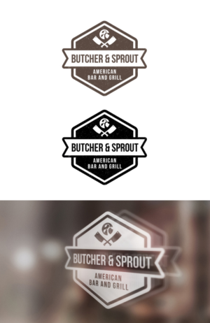 BUTCHER & SPROUT ( secondary text -american bar and grill )  | Logo-Design von ABG