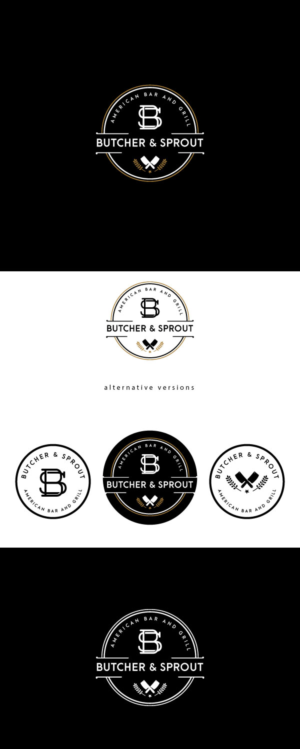BUTCHER & SPROUT ( secondary text -american bar and grill )  | Logo Design by macadesign