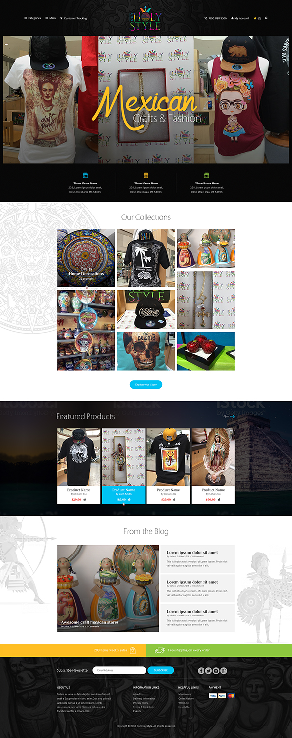 Shopify Design by RupalTechno for Our Holy Style | Design #18403711
