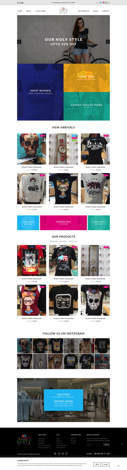 Design Shopify par pb pour Our Holy Style | Design #18372439