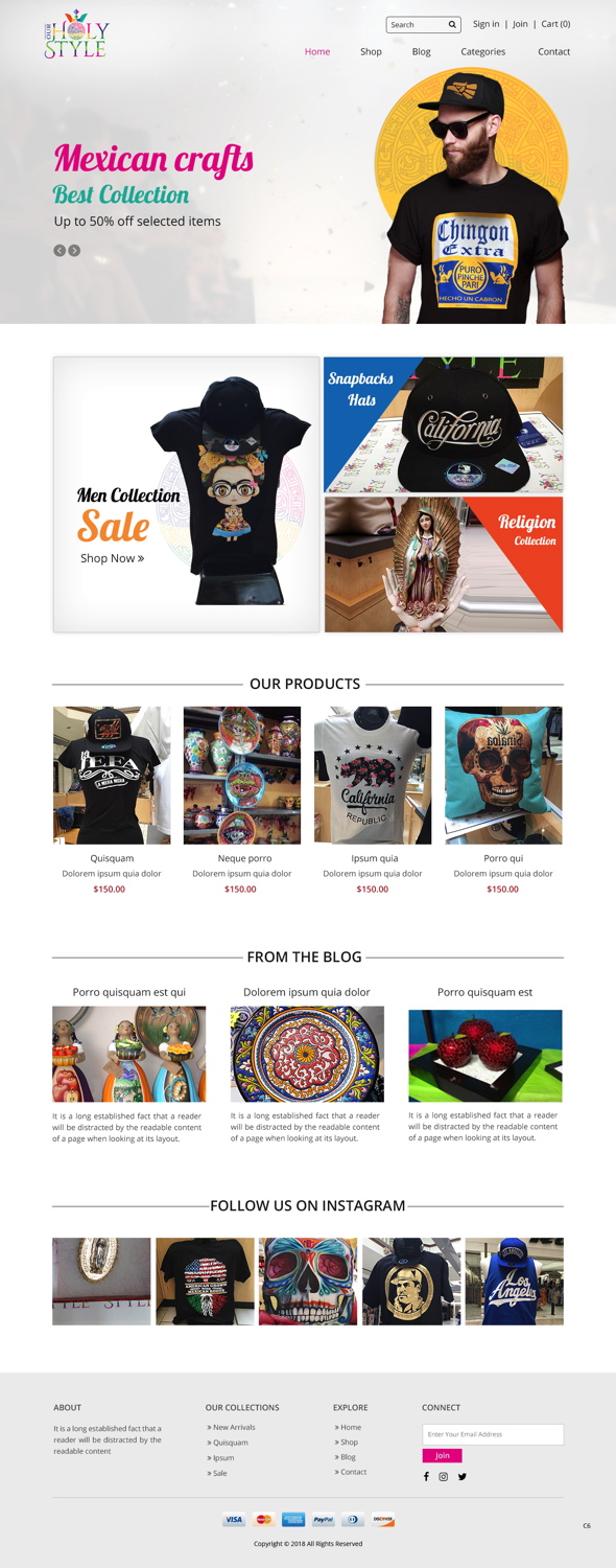 Design Shopify par pb pour Our Holy Style | Design #18372441