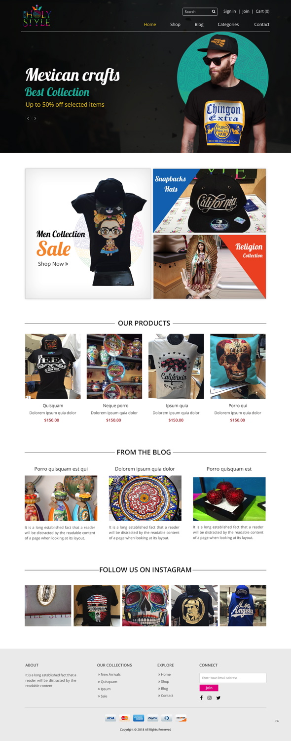 Design Shopify par pb pour Our Holy Style | Design #18372443