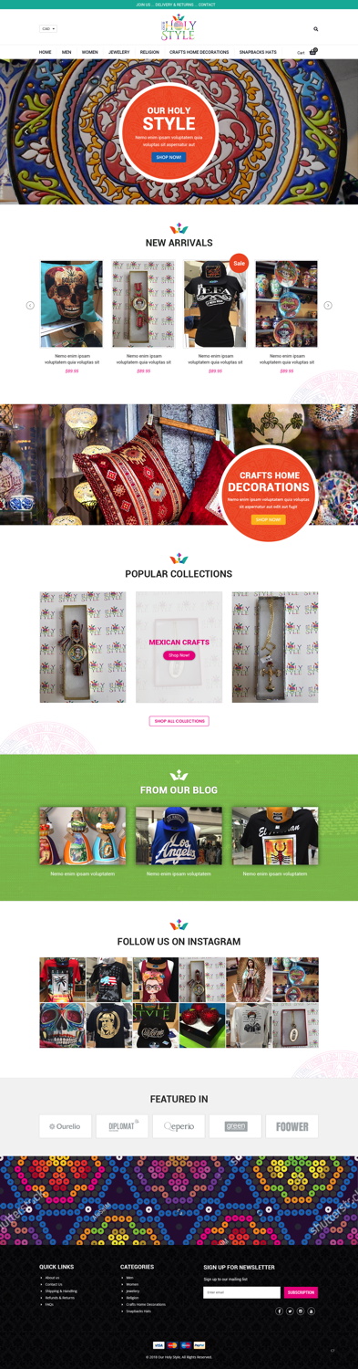 Design Shopify par pb pour Our Holy Style | Design #18372444