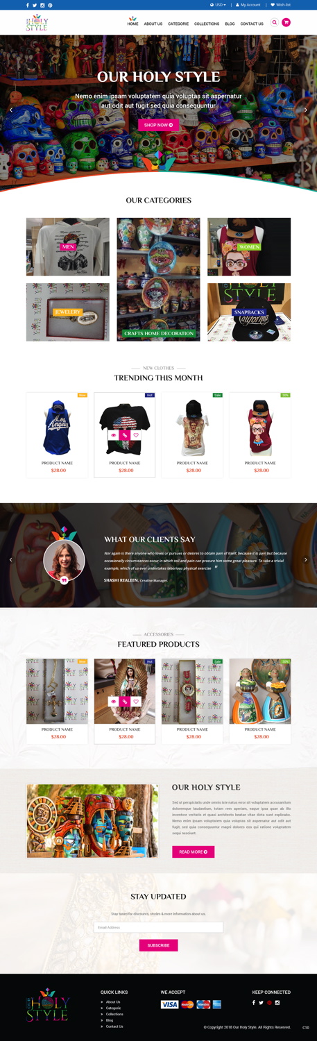 Shopify Design by pb for Our Holy Style | Design #18372452