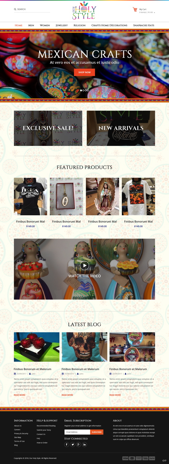 Shopify Design by pb for Our Holy Style | Design #18372456