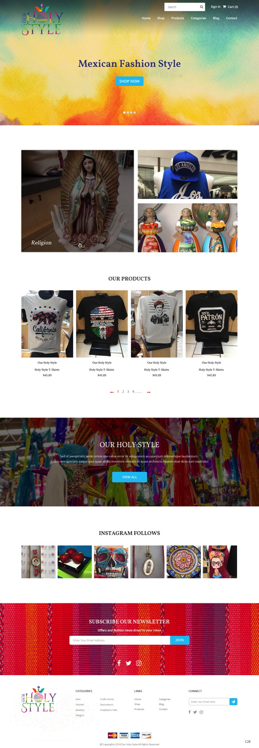 Shopify Design by pb for Our Holy Style | Design #18372468