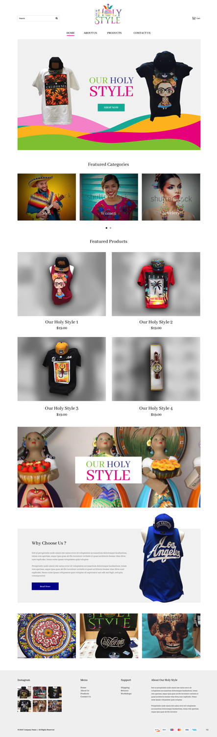 Shopify Design by pb for Our Holy Style | Design #18378941