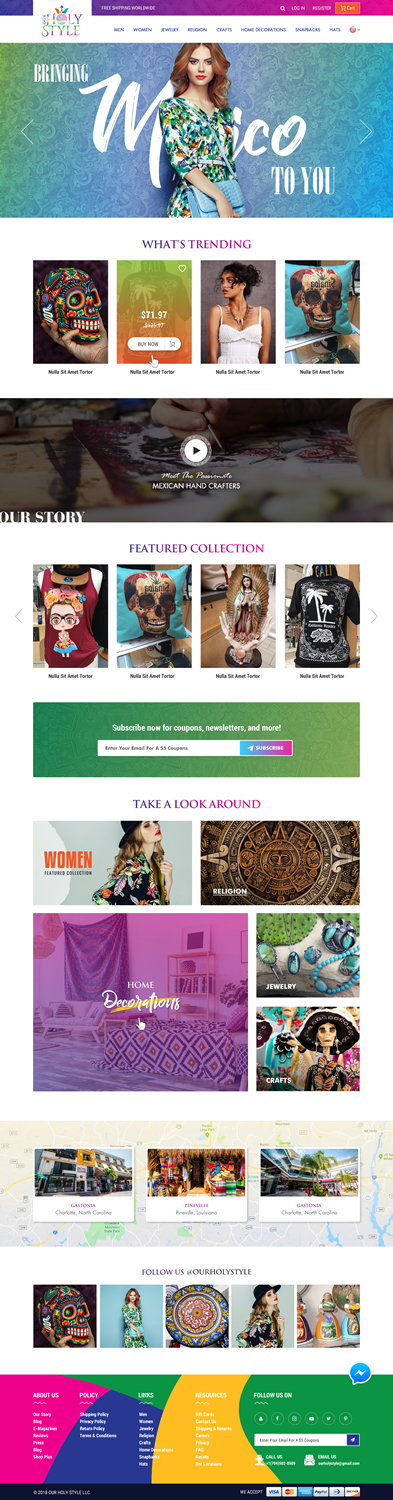 Shopify Design by Blendesign for Our Holy Style | Design: #18402863