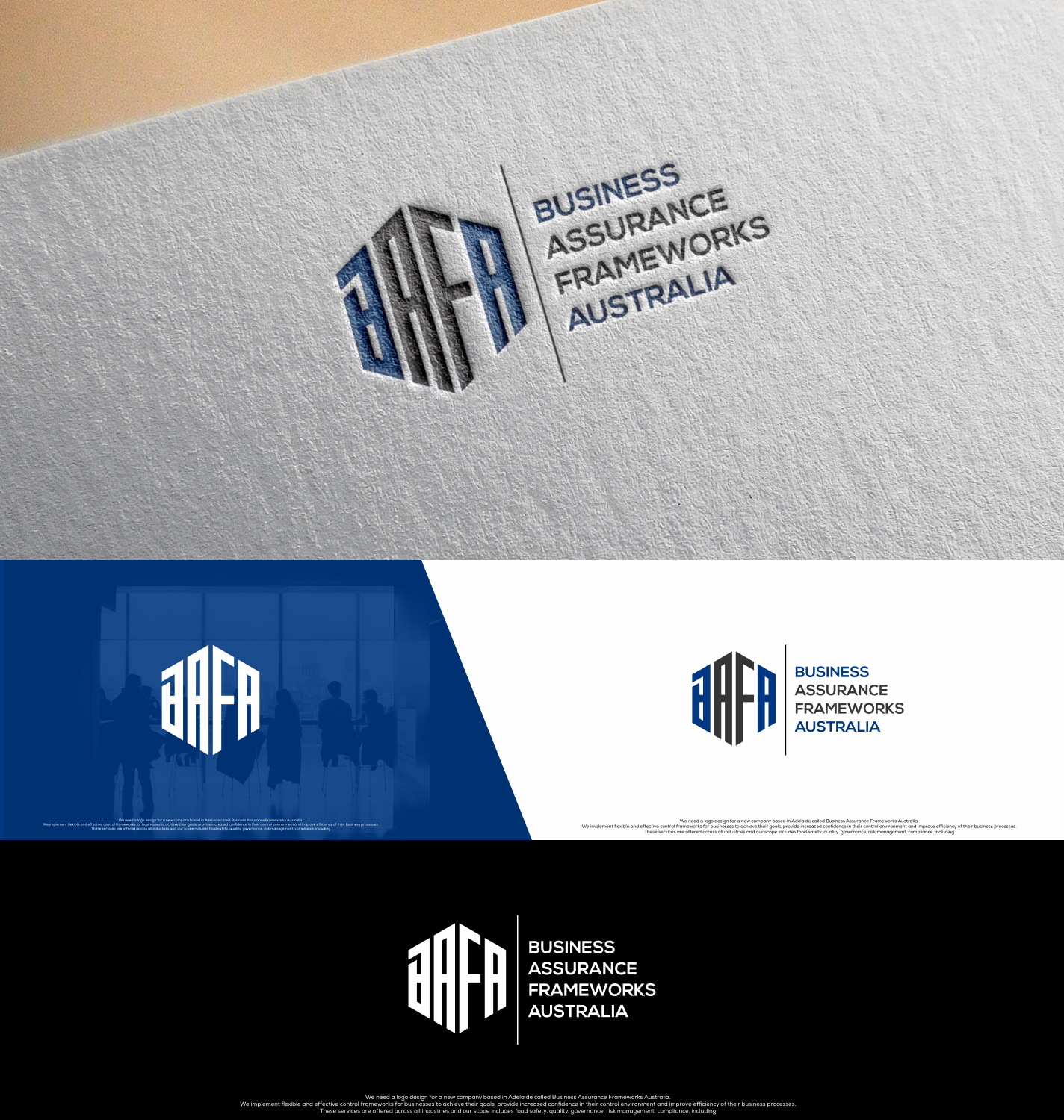 Logo Design by BejoBound 2 for Business Assurance Frameworks Australia | Design: #18370682