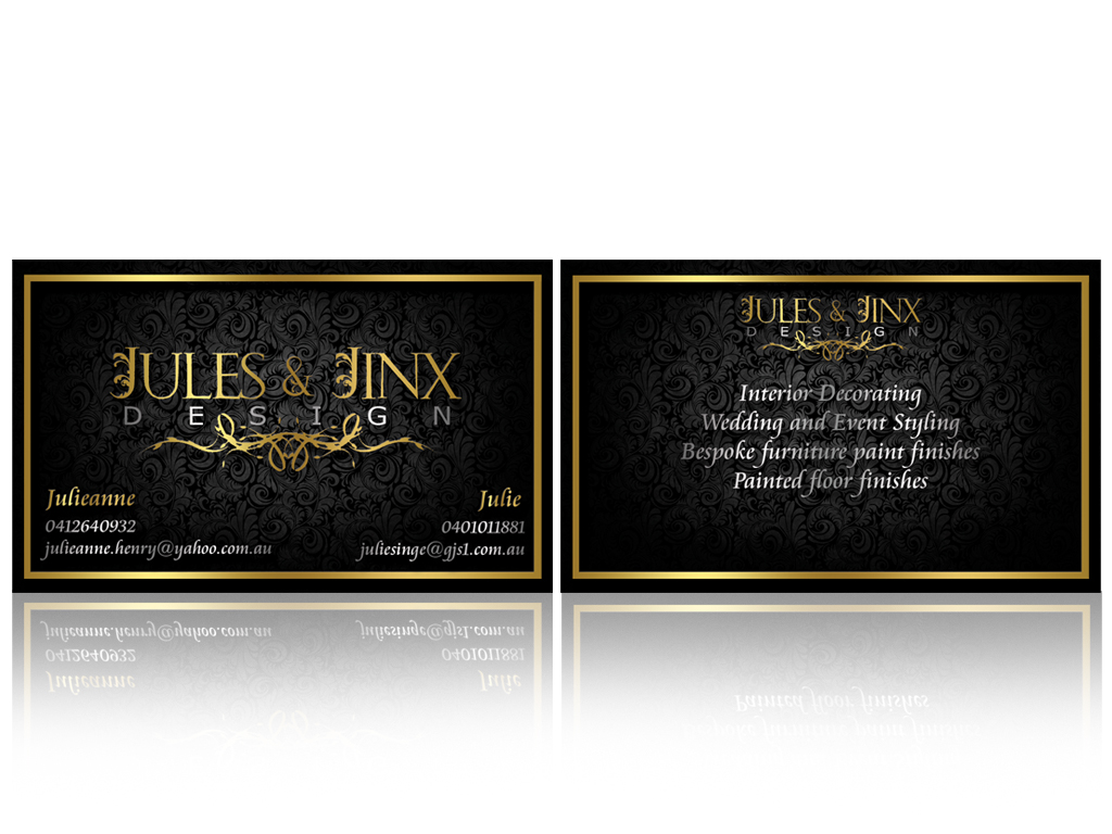 Visitenkarten-Design von Hardcore Design für Jules & Jinx Interior Decorating | Design #2823484