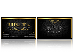 Business Card Design by Hardcore Design for Jules & Jinx Interior Decorating | Design: #2823484