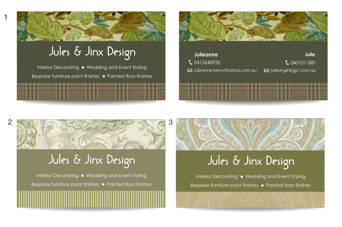 Visitenkarten-Design von IneseRo für Jules & Jinx Interior Decorating | Design #2806744