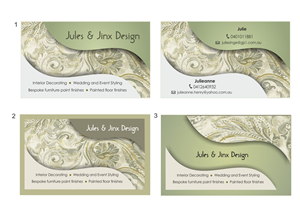 Business Card Design by IneseRo for Jules & Jinx Interior Decorating | Design: #2808076