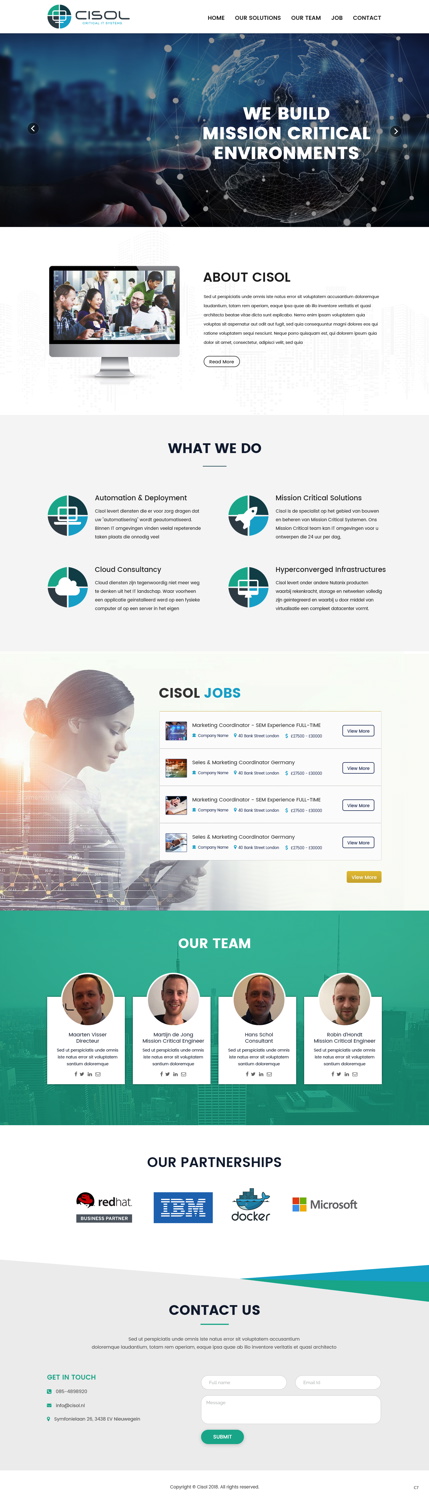 Web Design by pb for Cisol B.V. | Design #18393590