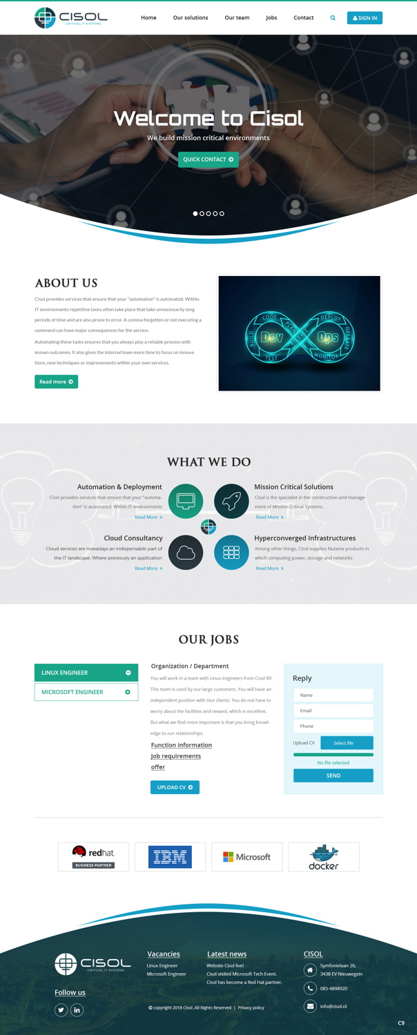 Web Design by pb for Cisol B.V. | Design #18393591
