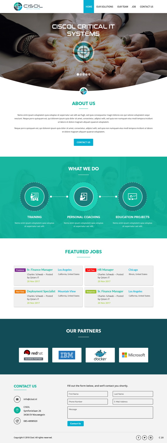 Web Design by pb for Cisol B.V. | Design #18393597