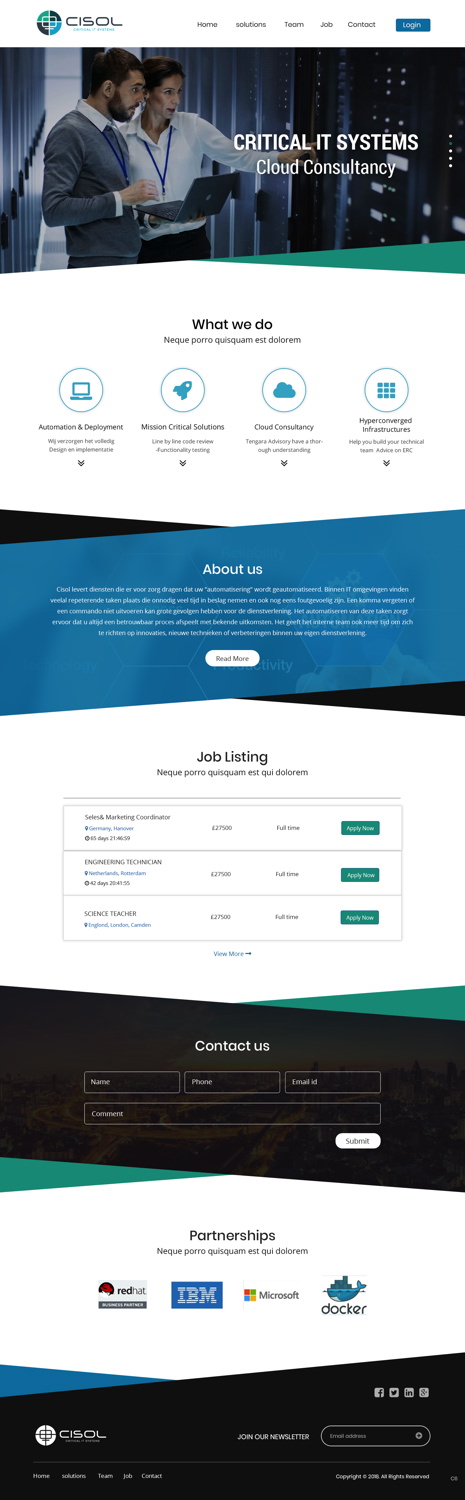 Web Design by pb for Cisol B.V. | Design #18400407