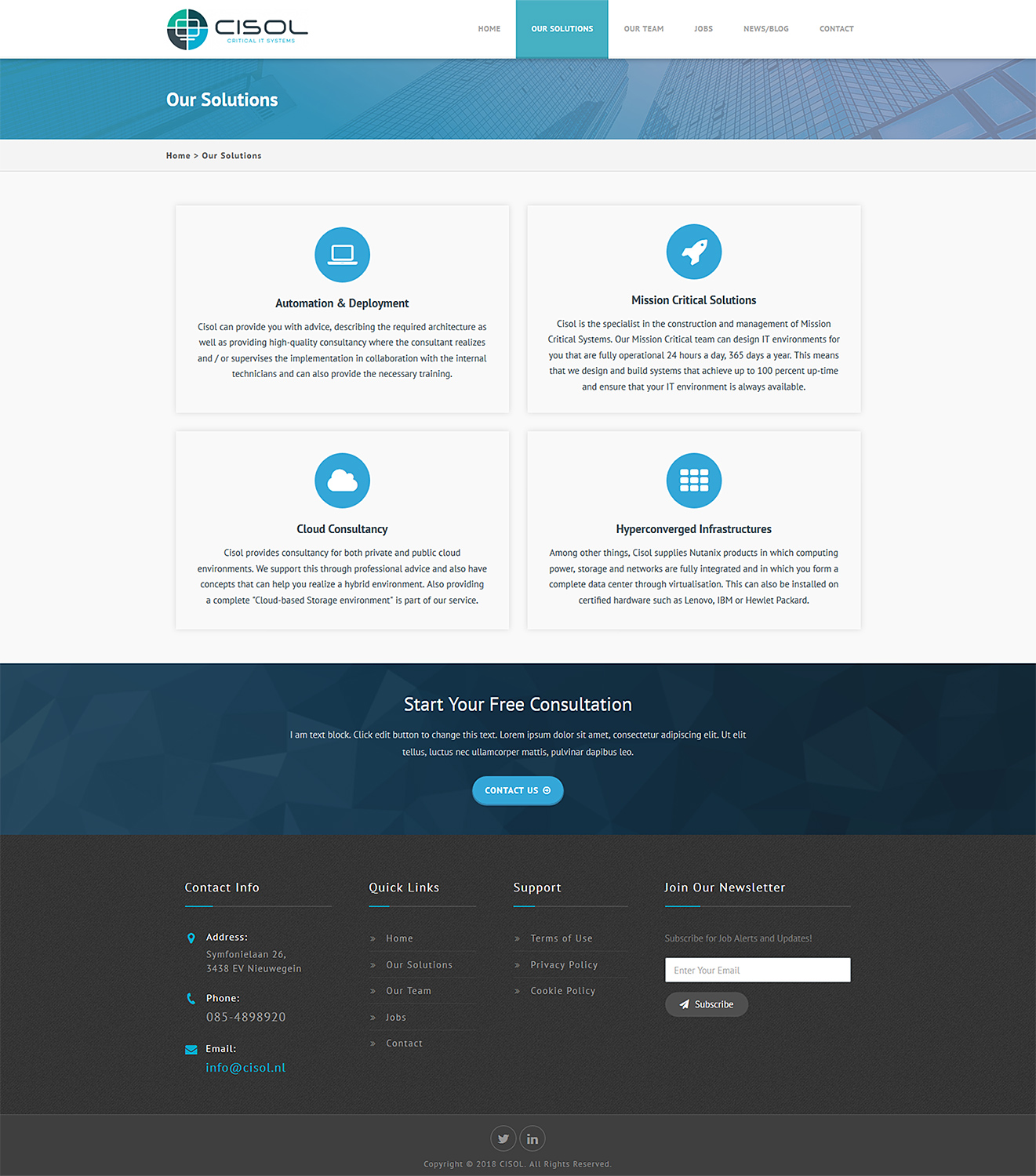 Web Design by IdeaWorks for Cisol B.V. | Design #18660195