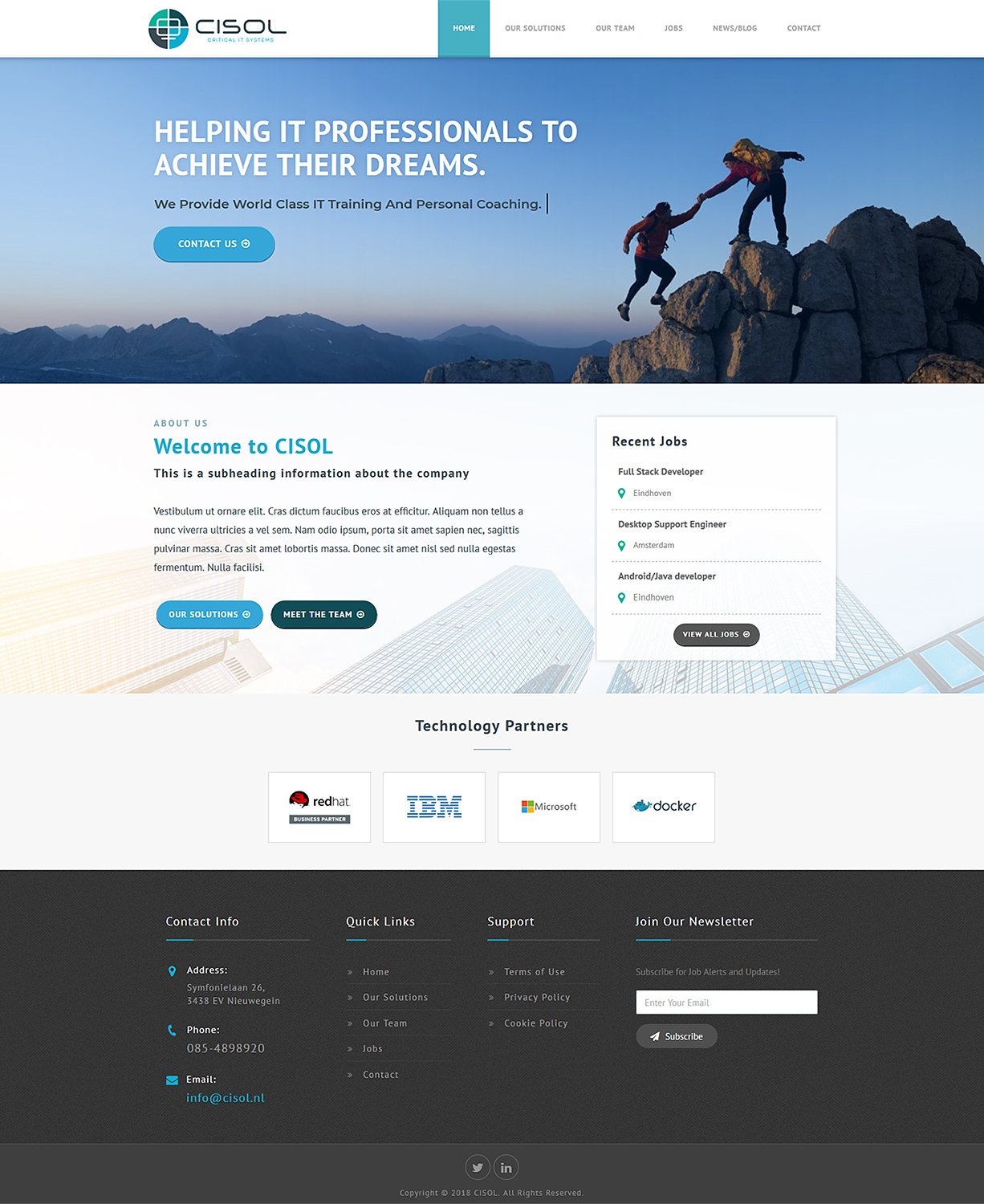 Web Design by IdeaWorks for Cisol B.V. | Design #18660197