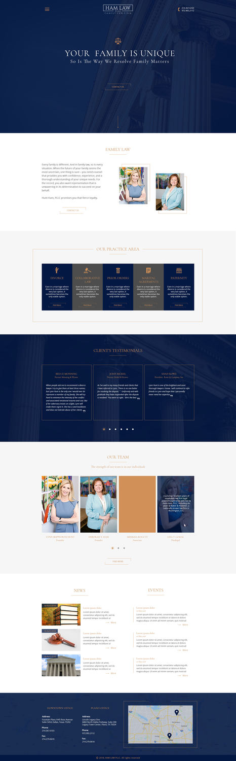 Web Design par MihaiMoldovan pour Ham Law, PLLC | Design #18394876