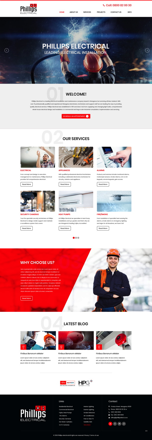 Web Design by pb for Phillips Electrical | Design #18382145
