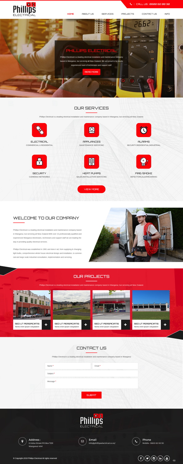 Web Design by pb for Phillips Electrical | Design #18382146