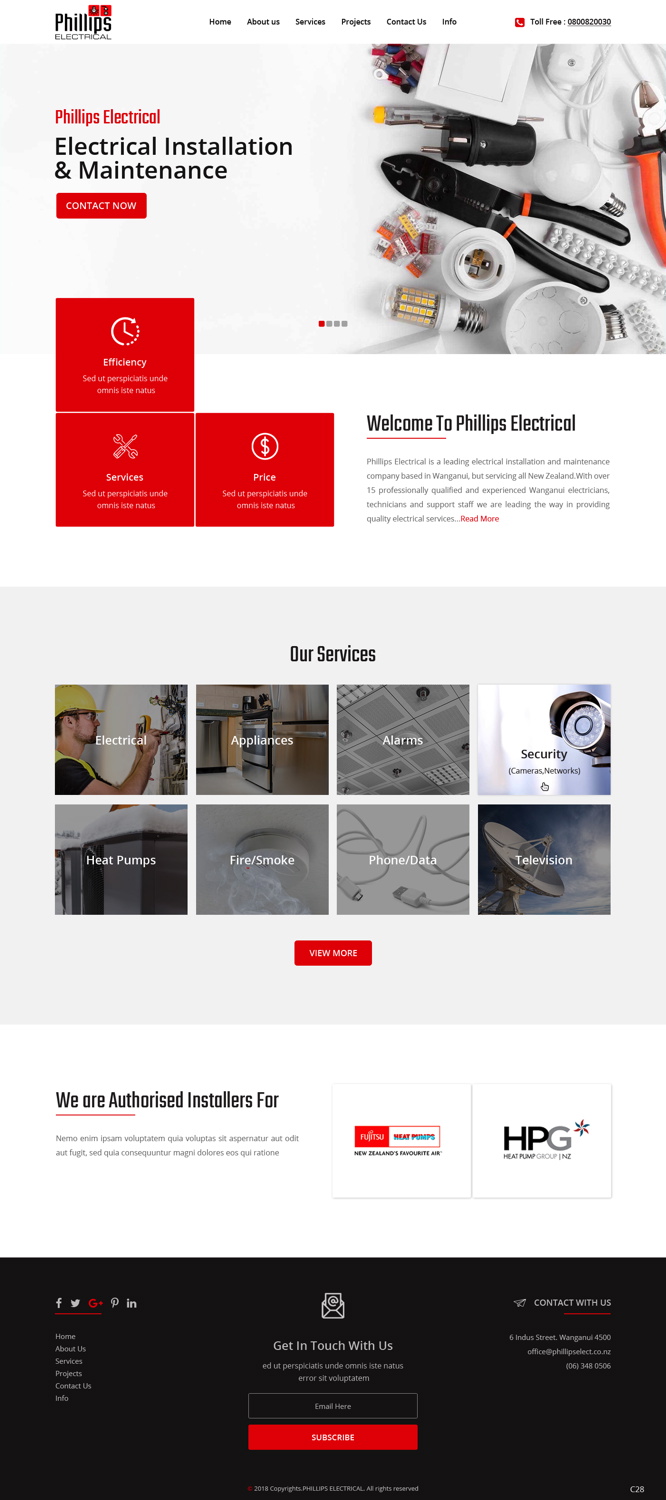 Web Design by pb for Phillips Electrical | Design #18382161