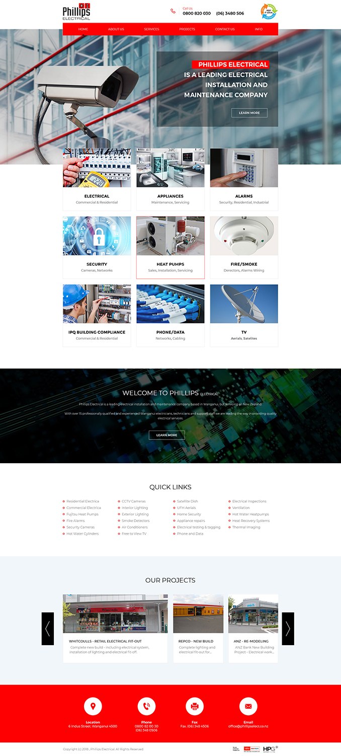Web Design by Smart-tech solution for Phillips Electrical | Design #18404591