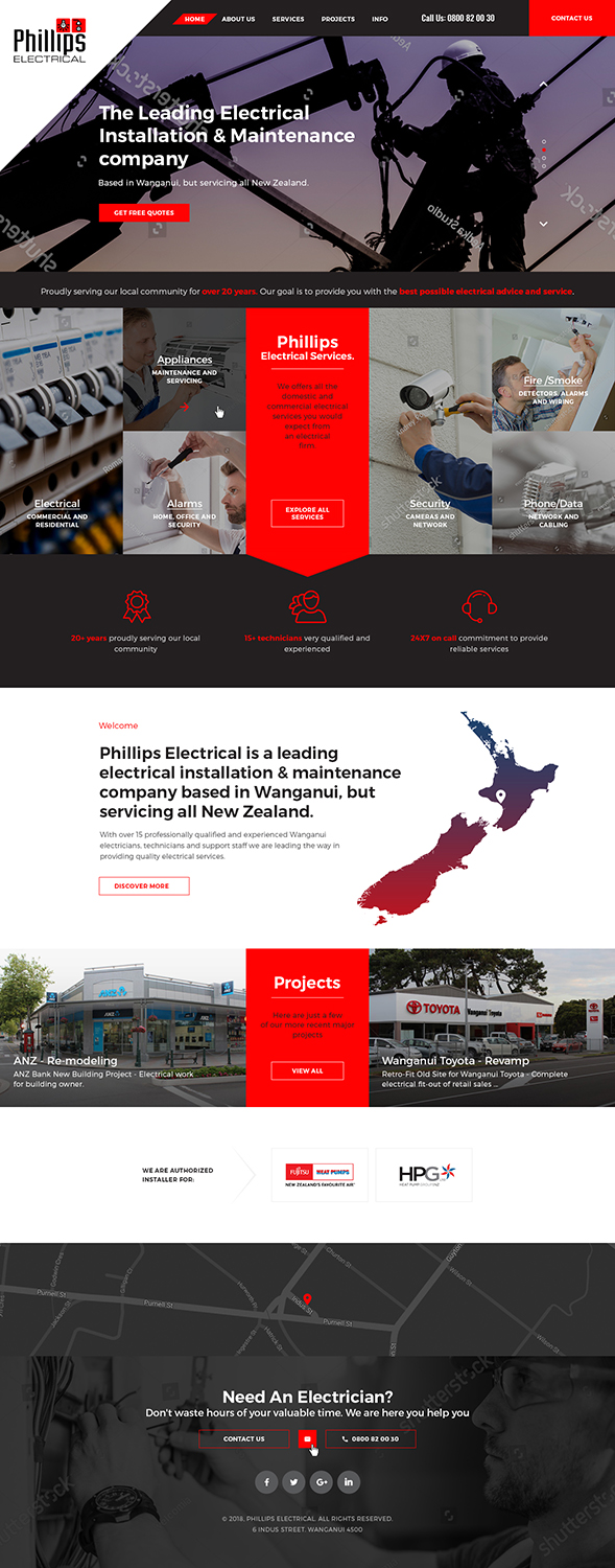Web Design by Ved Web Services for Phillips Electrical | Design #18381545