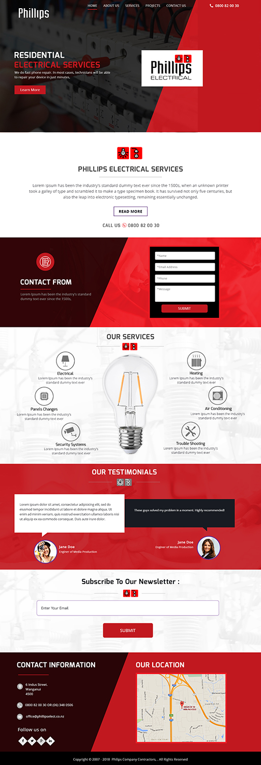 Diseño Web por Xclusive Designers para Phillips Electrical | Diseño #18448238