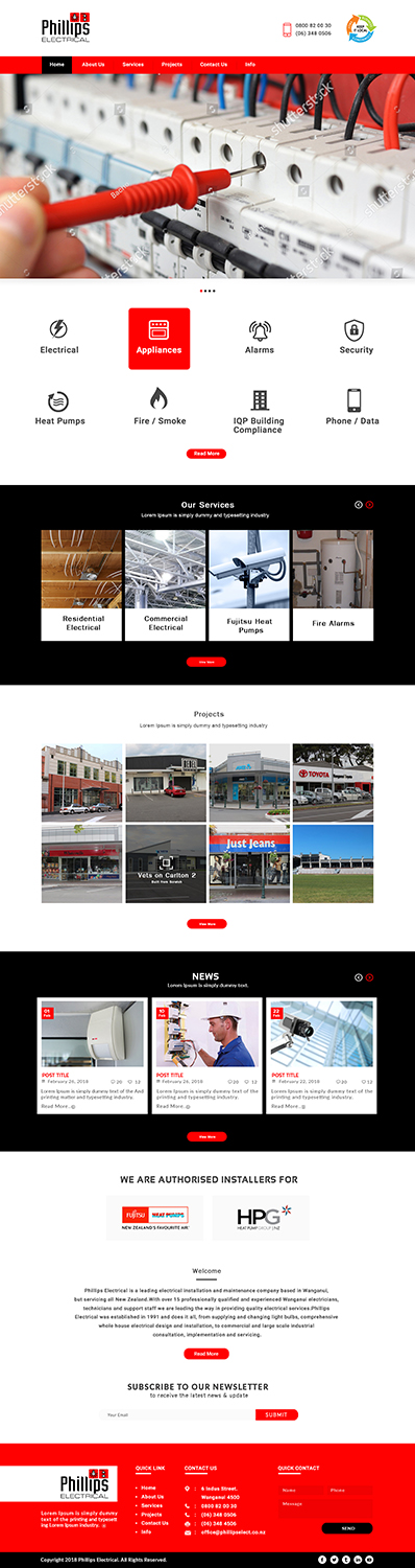 Web Design par bdesigner9 pour Phillips Electrical | Design #18413247