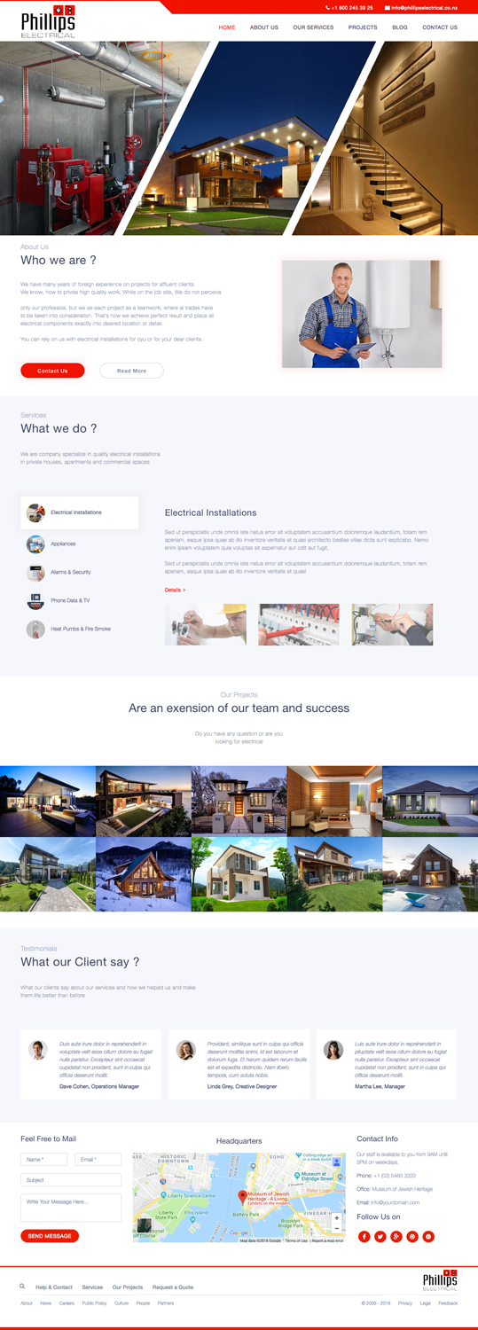 Web Design by cCopilot for Phillips Electrical | Design #18395121