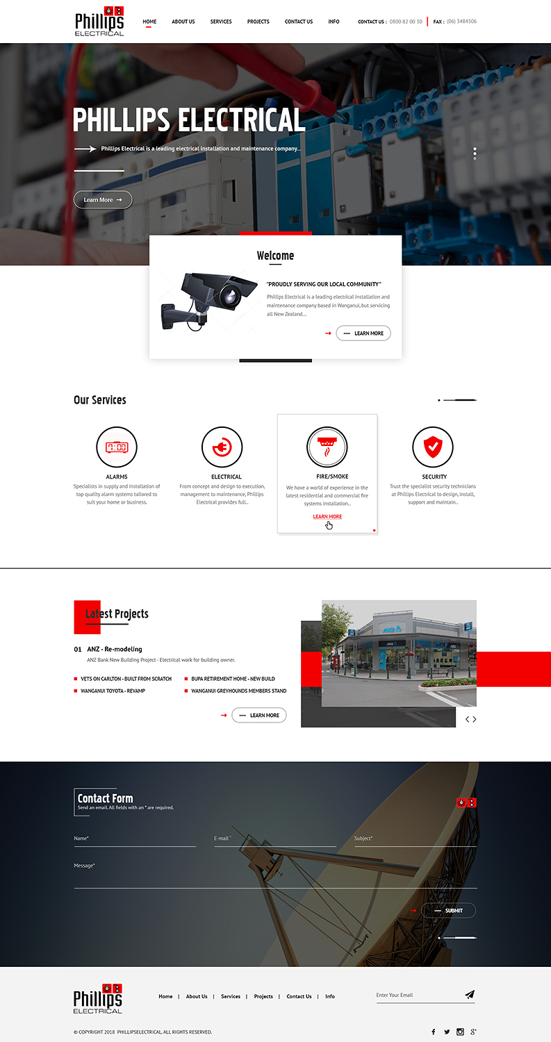 Web Design by PiXthemes for Phillips Electrical | Design #18472486