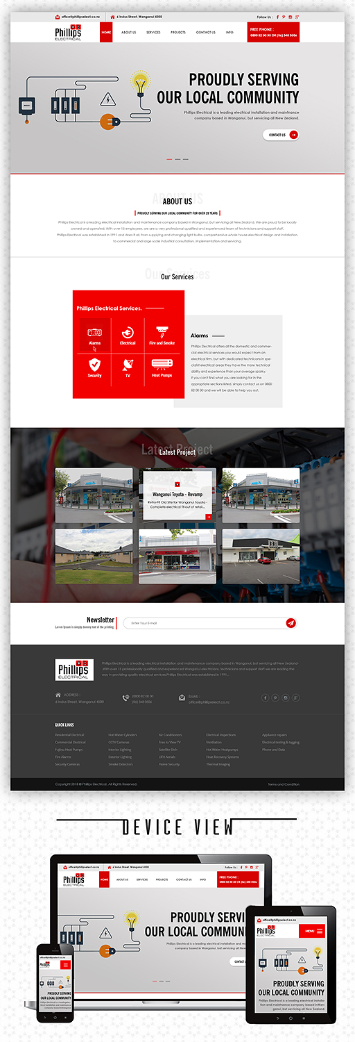 Web Design by PiXthemes for Phillips Electrical | Design #18474223
