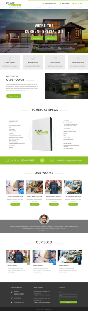 Web Design by Dream Logo Design for Club Power | Design #18404527