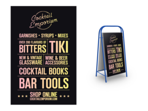 Sidewalk Sign of store contents | Graphic Design by Atvento Graphics