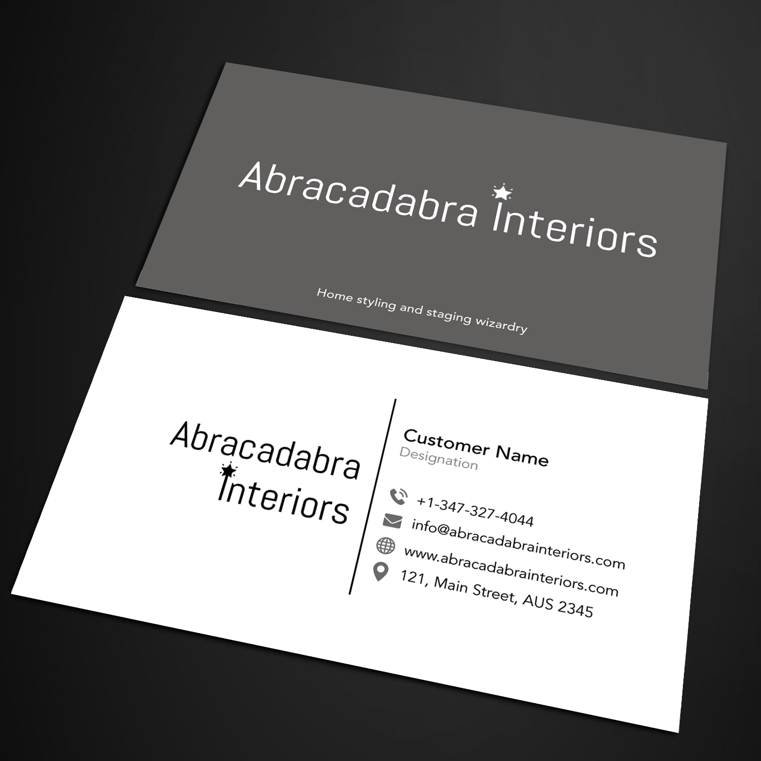 Business Card Design by sandymanme for Abracadabra Interiors | Design: #18392187