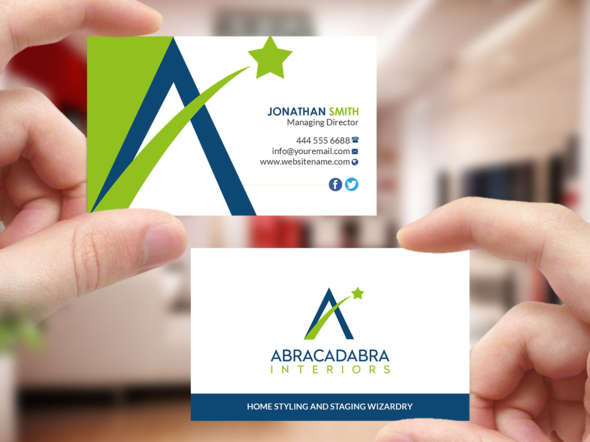 Business Card Design by Creations Box 2015 for Abracadabra Interiors | Design #18393578