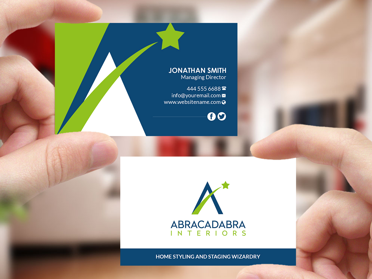 Business Card Design by Creations Box 2015 for Abracadabra Interiors | Design #18393581