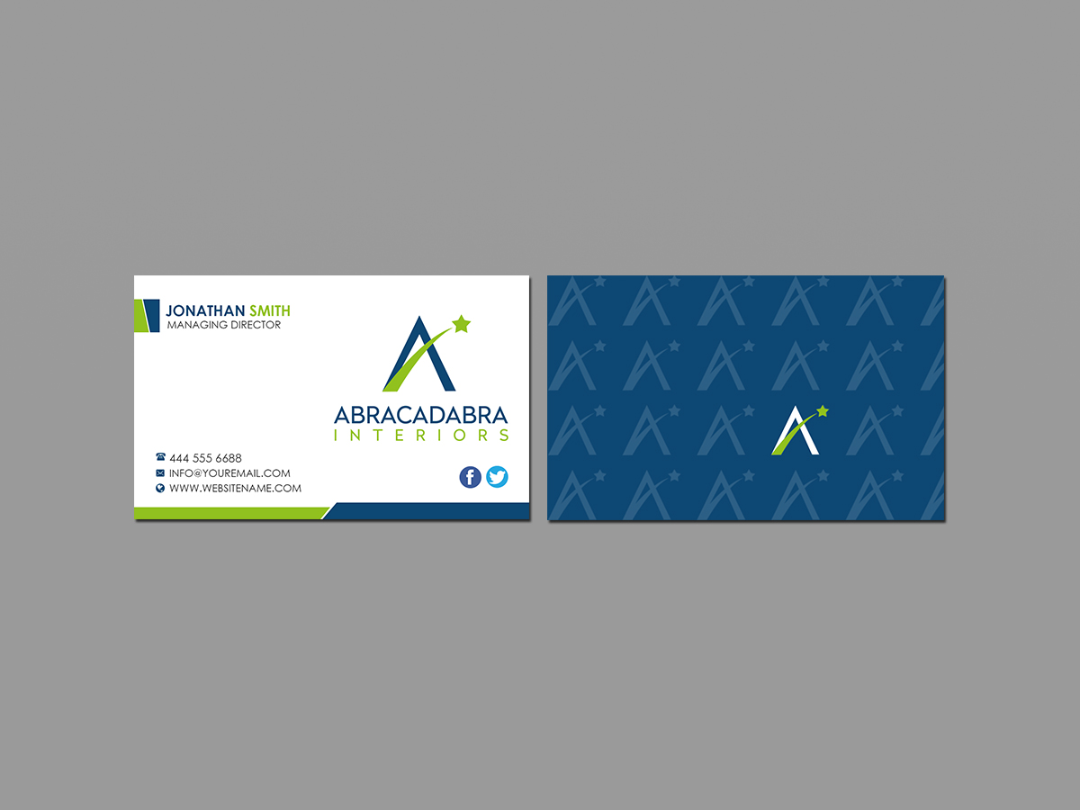 Business Card Design by Creations Box 2015 for Abracadabra Interiors | Design #18393603