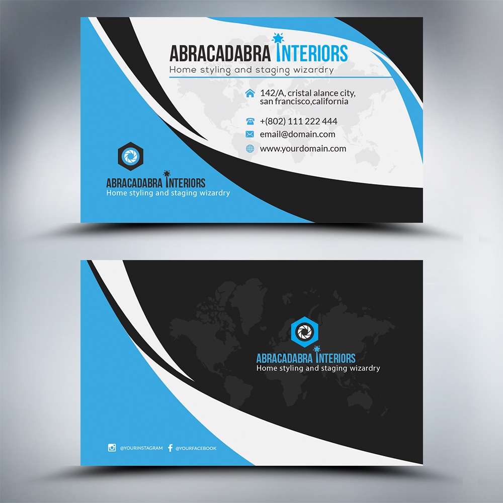 Business Card Design by cahkuli for Abracadabra Interiors | Design #18385768