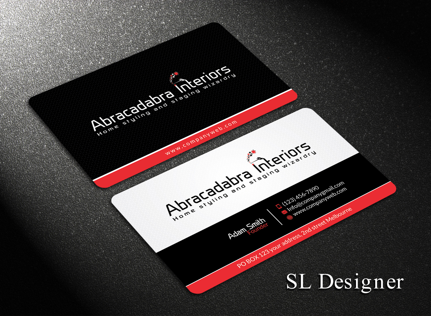 Business Card Design by SL Designer for Abracadabra Interiors | Design #18384898