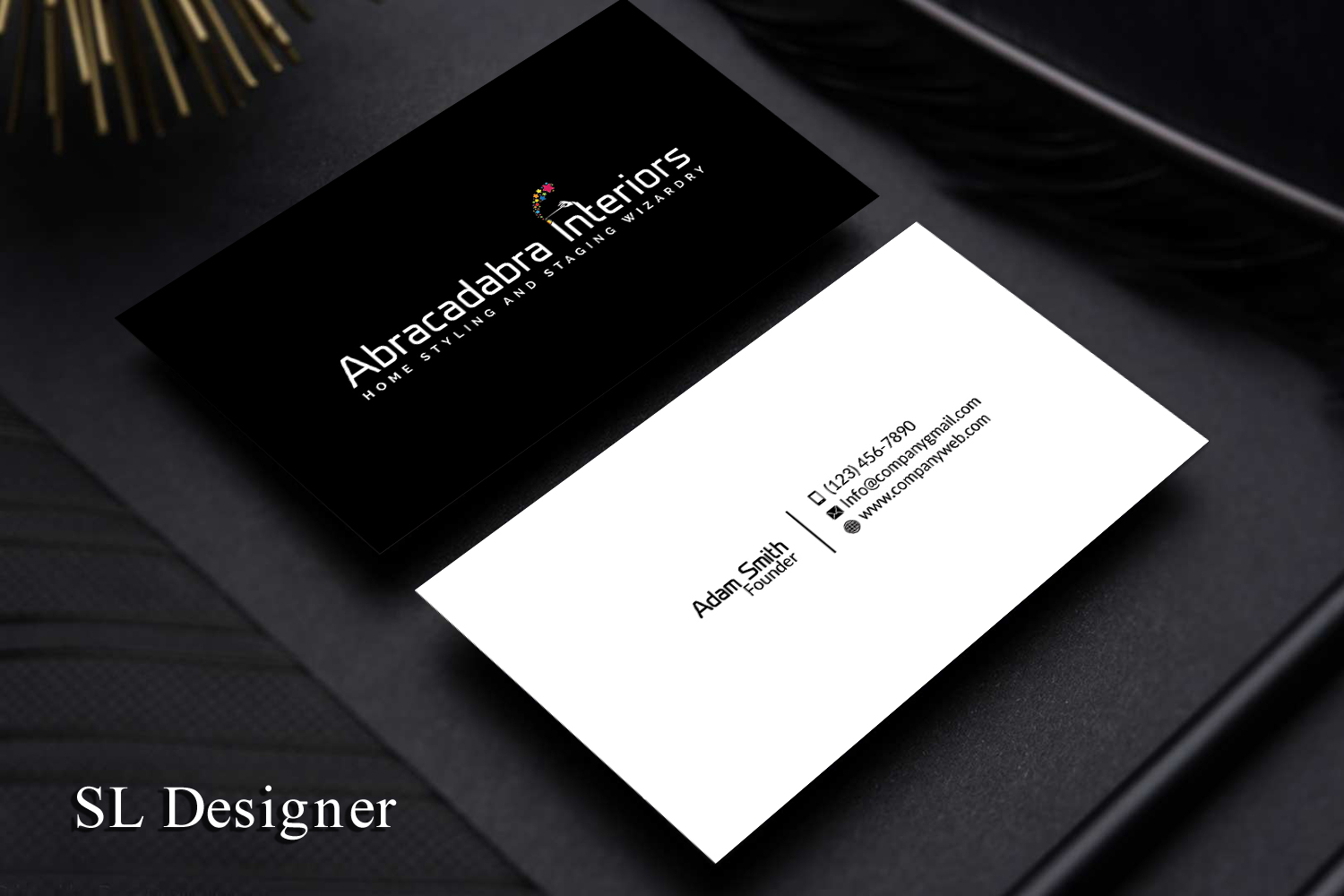 Business Card Design by SL Designer for Abracadabra Interiors | Design #18385030