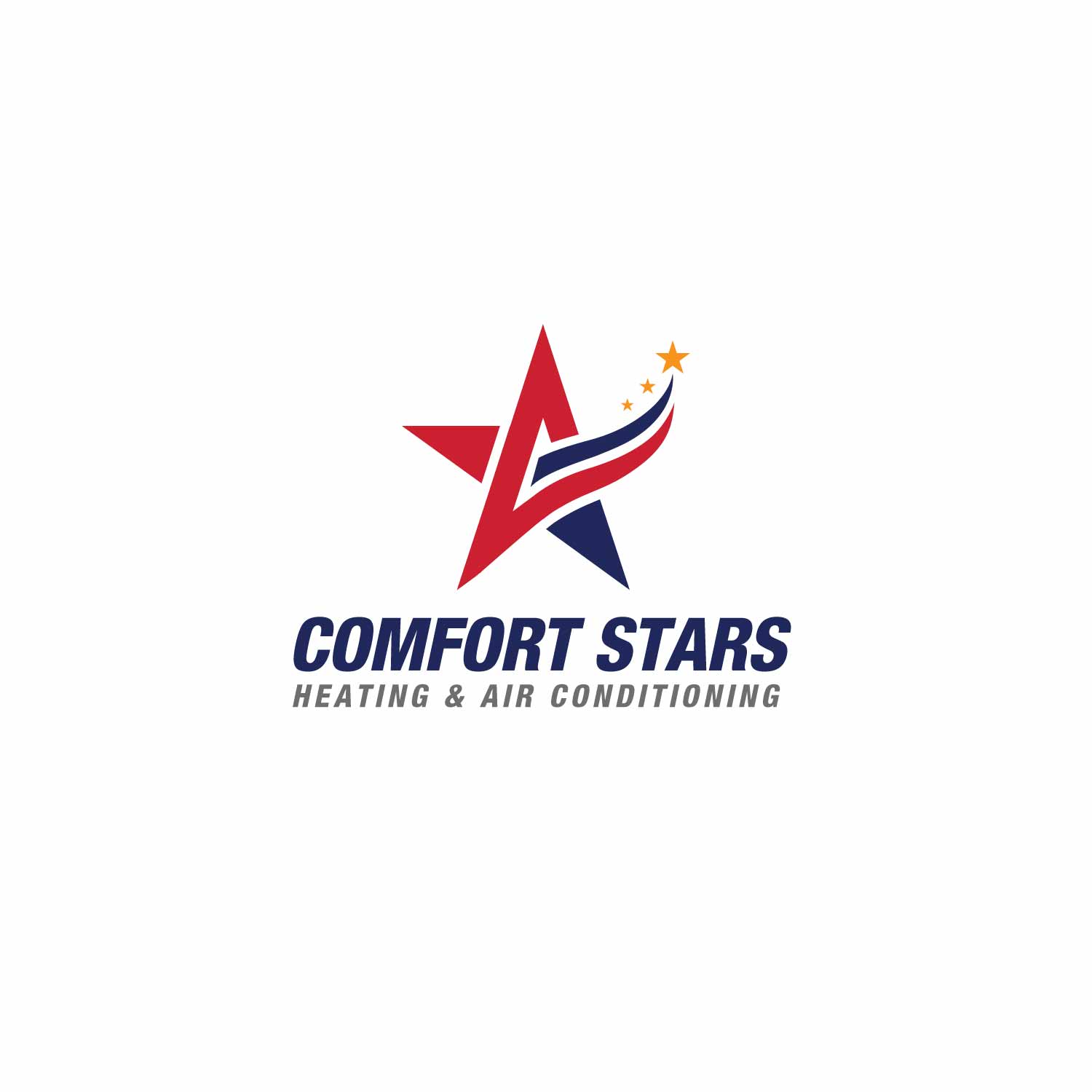 Logo Design by karthika vs for COMFORT STARS HEATING & AIR CONDITIONING | Design #18390082